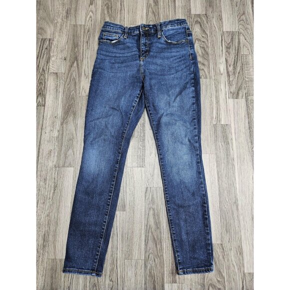 (3/$35) Universal Thread Jeans Womens 8/29R Blue High Rise Skinny Fair Trade - Picture 1 of 13